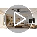 Conciseer 42 Inch Black Ceiling Fan with Lights and Remote, Flush Mount