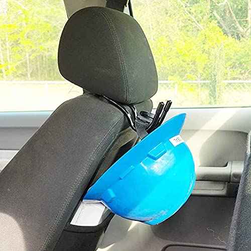 Pmsanzay Universal Over The Seat Hard Hat Rack,Hard Hat Holder Back Seat Hanger Headrest Hook - Strong & Flexible - Simple, Easy to Bend into The Needed Shape and Holds Hard hat and Vest with Ease.