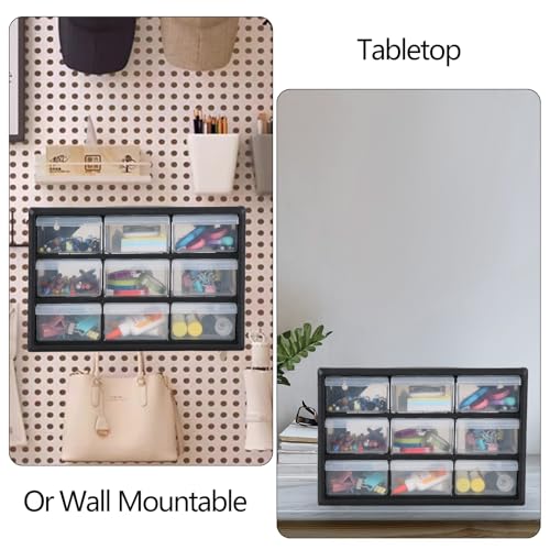 Morcte 9-Drawer Parts Storage Cabinet – Small Parts Organizer, Wall or Desk Top