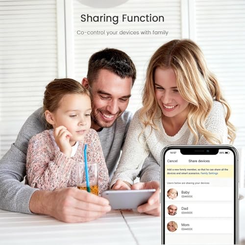 MOOEGG 10A WiFi Smart Plug Compatible with Alexa & Google Home - Smart Home Outlet, Voice Control, App Control, Timer, Power Memory, Night Mode
