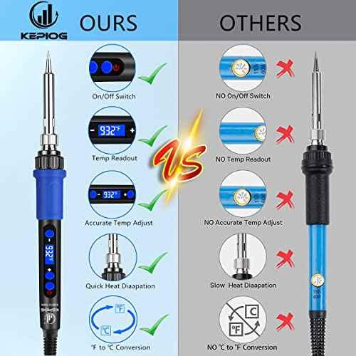 Soldering Iron Kit, 100W High-Power LCD Digital Soldering Iron, Circuit Board Repair Soldering Kit with Magnifying Glass Helping Hands, Adjustable Temperature Solder Welding Tools