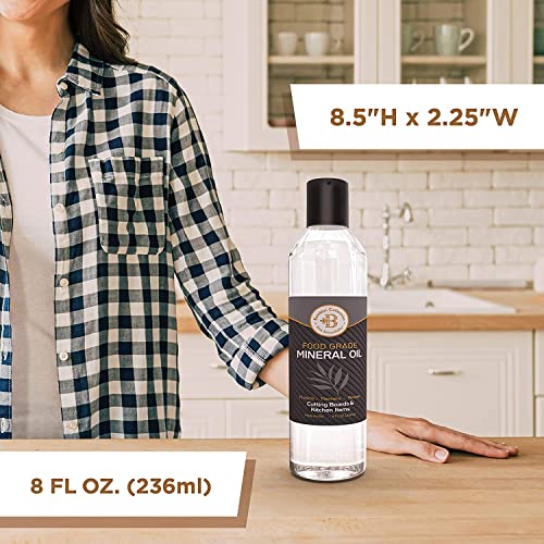 Bambüsi Food Grade Mineral Oil for Wood Cutting Boards - 7.3"L x 1.8"W, 8oz
