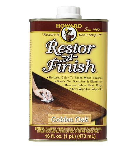 Howard Restor-A-Finish Wood Stain - Golden Oak 16oz for Furniture Restoration