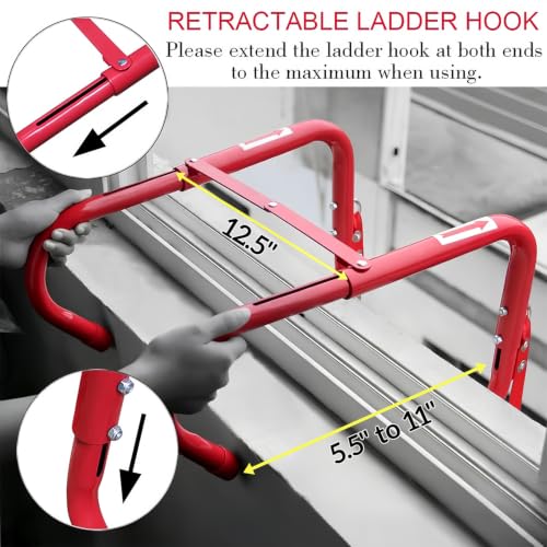 Hausse 13ft Retractable Fire Escape Ladder for Second-Story Emergency Escape