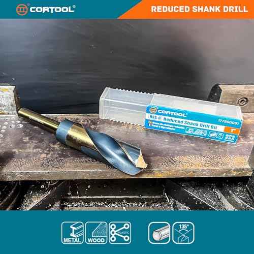 3/4 Inch Drill Bit | Reduced Shank High Speed Steel | 3/4 Drill Bit for Metal and Steel | HSS M2 Black & Gold Drill Bits with 1/2" Shank