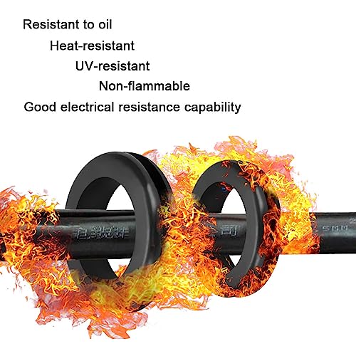 EASYEAH 4 Pack 2-Inch Rubber Grommets for Wiring, 1-9/16 Inch Inside Diameter, Model 2"DH