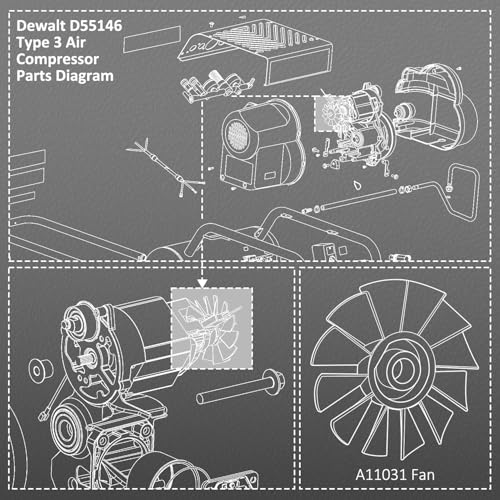 HASMX A11031 Air Compressor Fan for Porter Cable, DeVillbiss - Fits Craftsman Models: Sears Craftsman - 919.167630, 919.167620, Bostitch