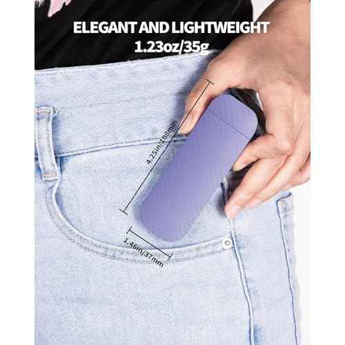 Book Reading Light, Rechargeable Clip on Booklight, Eye Caring 3 Color Temperatures & 5 Brightness Levels, Night Use for Bed, Long Lasting, Reading at Night in Bed, Romantic Purple