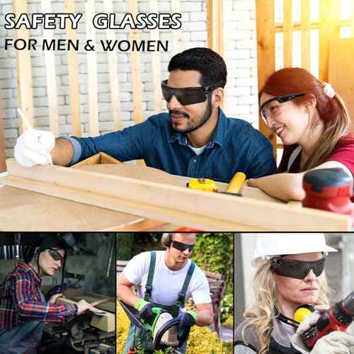OXG 3 Pack Work Safety Glasses for Men Women, ANSI Z87.1 Scratch Impact Resistant Protective Eyewear for Industrial Shooting