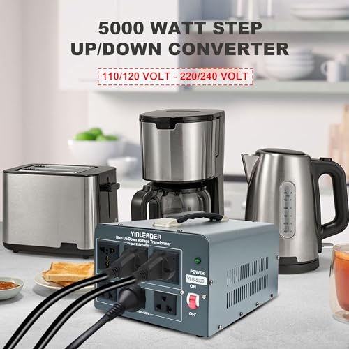 Yinleader 5000W Step Up/Down Voltage Transformer Converter 110V-240V