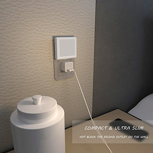 MAZ-TEK Warm White Dimmable Night Light with Auto Dusk to Dawn Sensor - 4 Pack