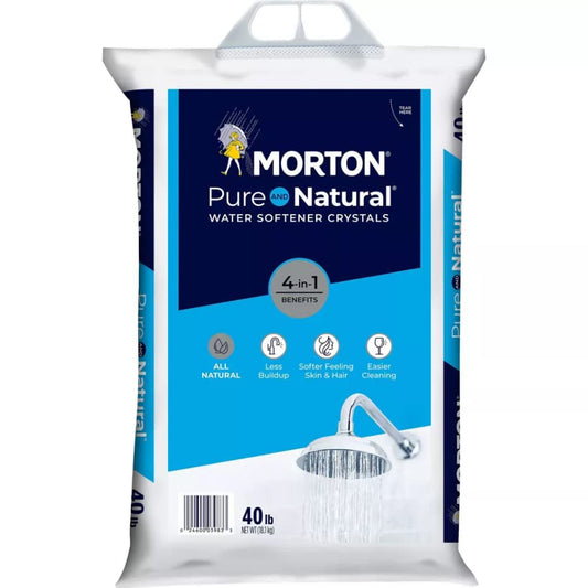 Morton Water Softener Salt Crystals, Pure and Natural 4 in 1, 40 pounds