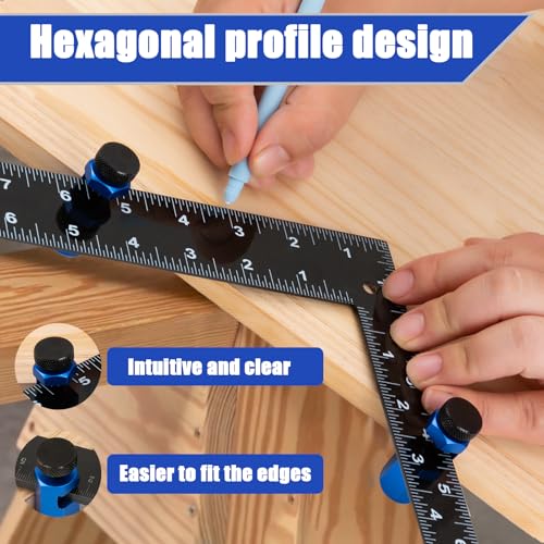 Eiahonen Blue Tall Stair Gauges for Framing Square with Holder — Aluminum CNC