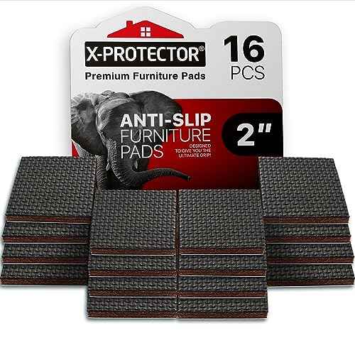 X-PROTECTOR Non Slip Furniture Pads - 16 Premium Furniture Grippers 2"! Self-Adhesive Rubber Feet Furniture Feet - Ideal Non Skid Furniture Pad Floor Protectors - Keep Furniture in Place!