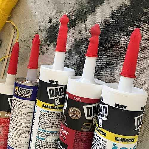 GEMLORD 40 Pcs Caulk Saver Caulking Tube Sealing Caps, Caulk Saver Cap for Sealing and Preserving Open Caulking Tube, Red