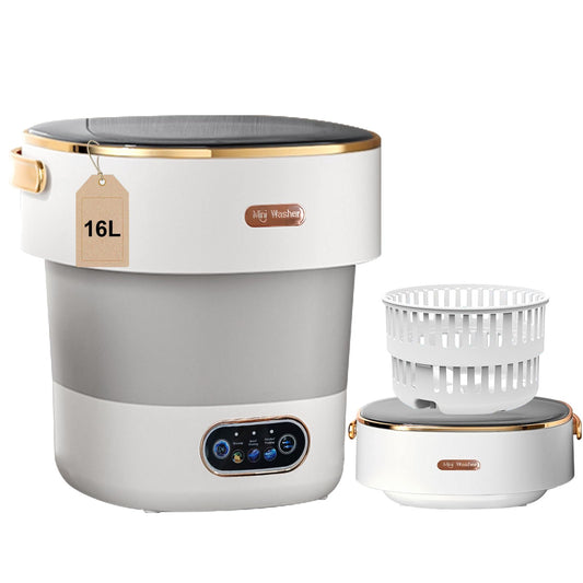 Portable Washing Machine,Mini Washer 16L Upgraded With Spin Basket,Small Clothes Folding Washing Machine Of Underwear, Baby And Small Clothes,Suitable For Home Apartments Dormitories, Hotels ash white