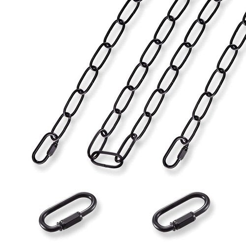 PEESIN 6 Feet Chandelier Chain, Black Chain for Hanging, Hanging Chain Extension with Connection Lock, Industrial Black Light Fixture Chain, for Chandelier, Plant, 50 BL