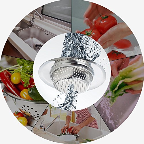 Fengbao 2-Pack Stainless Steel Kitchen Sink Strainer 4.5" Large Wide Rim