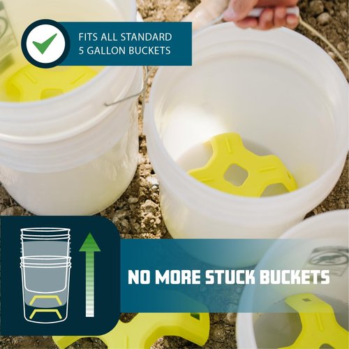 5-Gallon Bucket Spacer - Prevent Stuck Buckets & Vacuuming Effect - Bucket Insert for Storage & Organization - 3 Pack