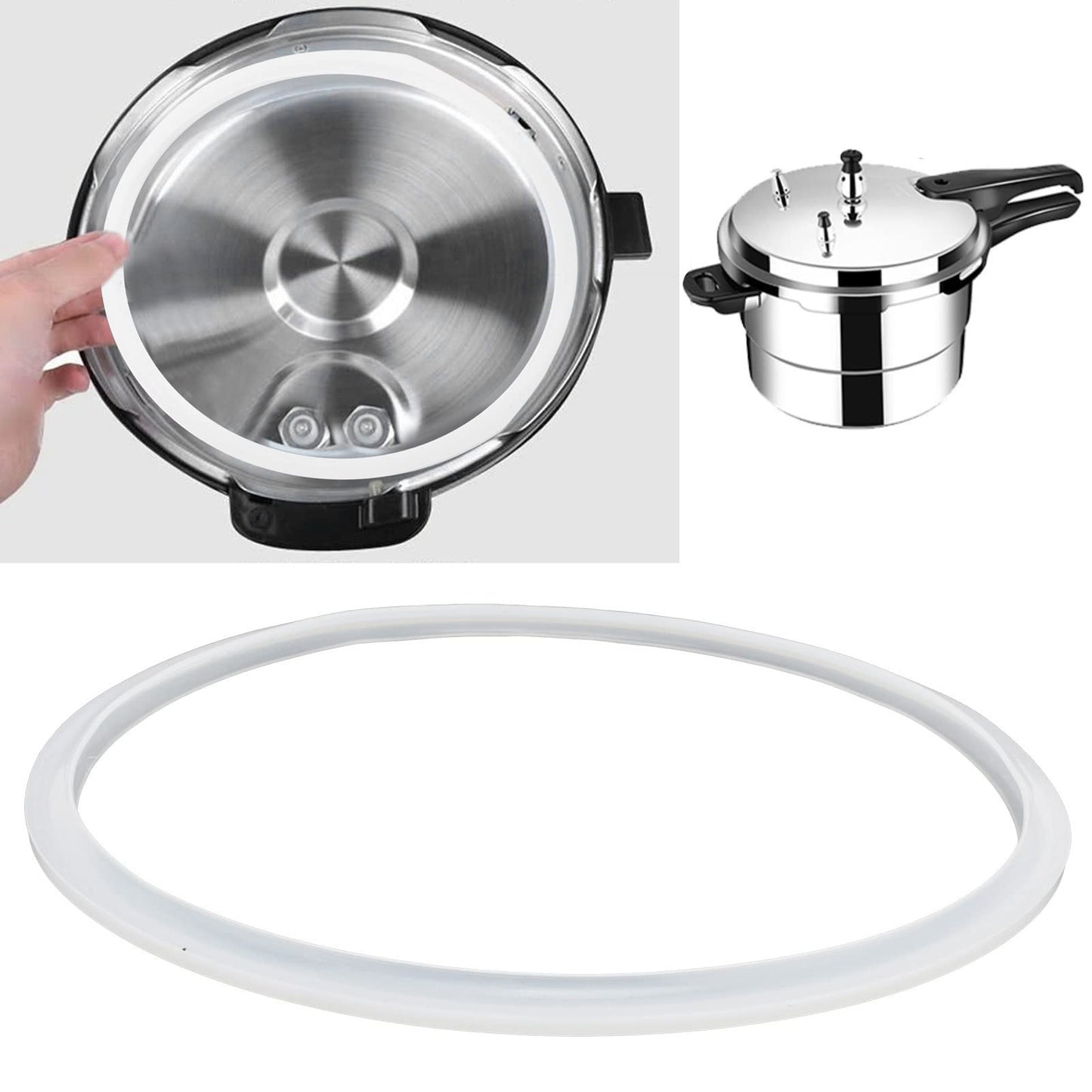 Luqeeg Pressure Cooker Sealing Ring, 1 Pcs Replacement Silicone Gasket Sealing Rings, Pressure Cooker Clear Silicone Shim Accessories for Most Home Pressure Cookers (18cm)