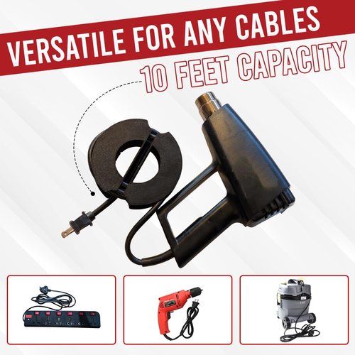 Engenuit USA Made CordNut5 - Compact & Freestanding Cord Organizer Home, Travel & Office - Easy Storing & Space-Saving Cable Winder - Design for Wrapping Extenshion Cord managment & Cable Reel