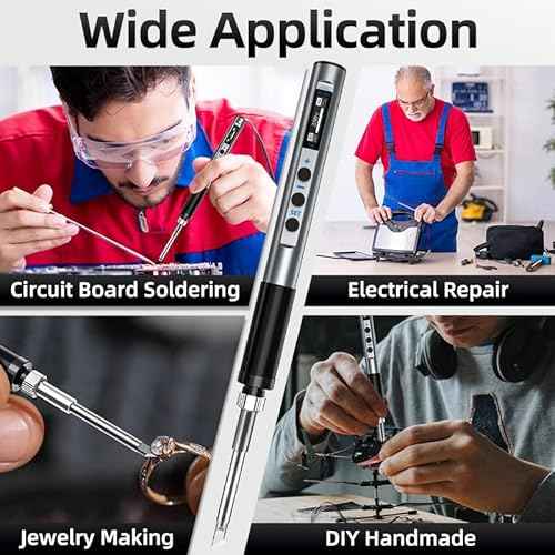 Digital Soldering Iron Kit, Portable Soldering Iron Pen with T12-K Solder Tip, Fast Heating, 356¢µ-842¢µ Temperature Control, Soldering Gun Kit for Electronics & DIY Making, Adapter Not Included