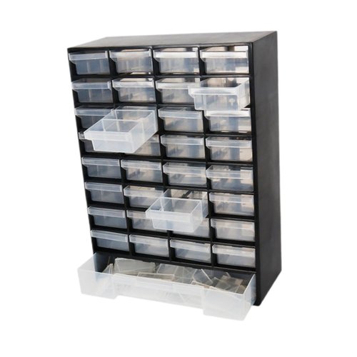Drawer Storage Cabinet Organizer,Garage Organization with 33 Compartment Tool Box Container for Hardware Beads Parts Screws Scrapbook Crafts Beads Makeup (Black)