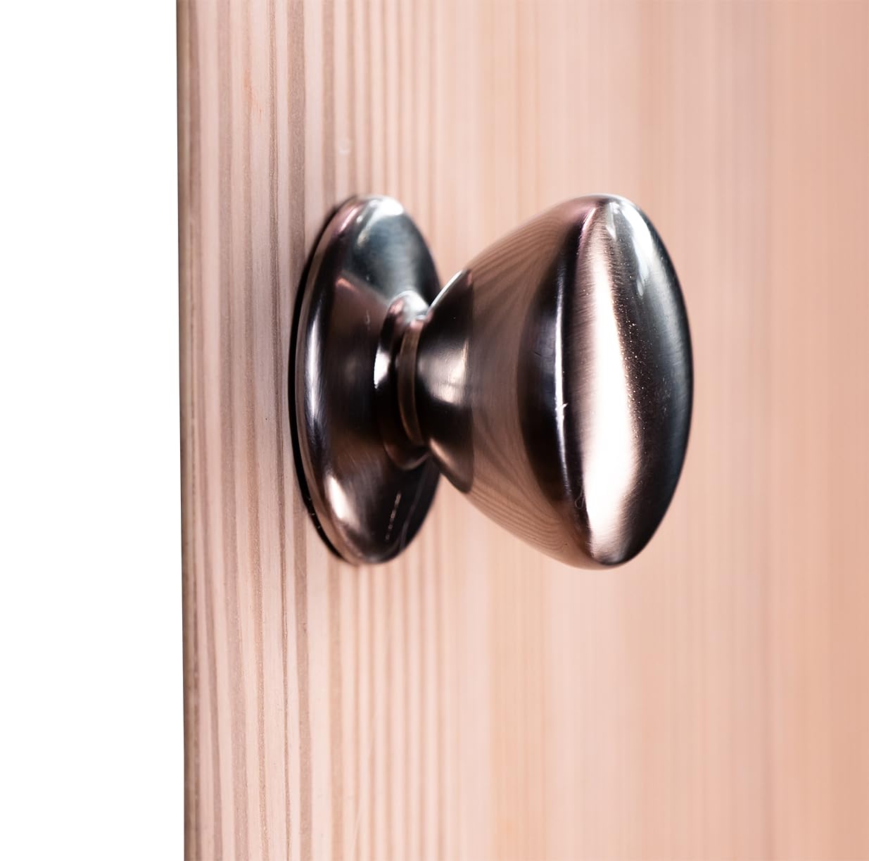 trust4care 2-Pack Extra Large Brushed Satin Nickel Bi-fold Closet Dummy Door Knobs with Wide Base Backplate, Brass Pantry Wardrobe Dresser Cabinet Doorknobs, 1-3/5“ Bathroom Drawer Pulls Handles