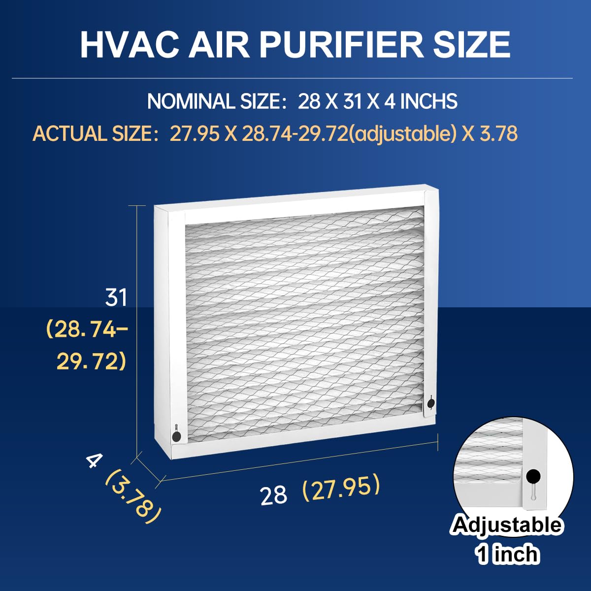 510 Replacement Filter AC Air 31x28x4 for Whole House AirPurifiers Model #510 1510 2516 Upgraded Rail Kit replacement Frame HVAC Furnace Air conditioner Healthy Air 11 2 Packs