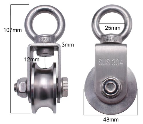 KCNOFNC Heavy Duty Cable Single Pulley Block Wheel for Wire Rope with Ball Bearings, DIY Pulley System for Gym Equipment Workout, Winch, Lifting
