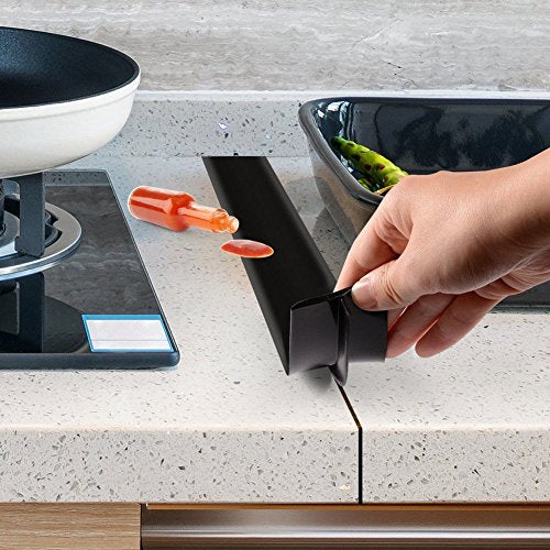 REEDTOCK 21-Inch Black Flexible Silicone Stove Gap Cover Pack of 2