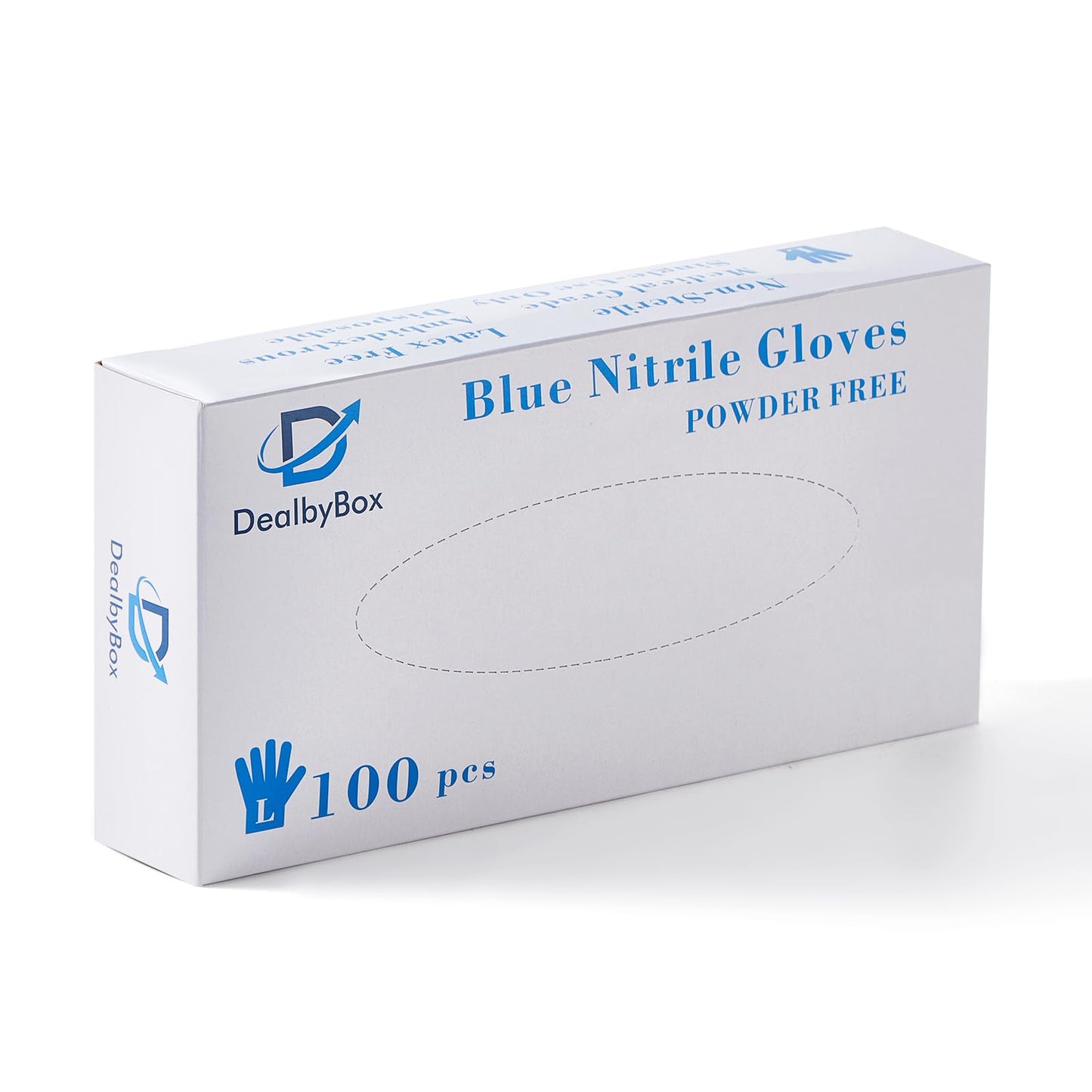 DealbyBox 500 Pack Disposable Gloves, Powder-Free, Latex-Free, Nitrile Gloves for Cooking, Food Prep, Household Cleaning (Blue, Large)