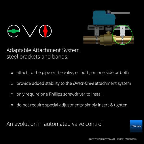YoLink DIY Automatic Water Leak Detection & Shut-Off Starter Kit, EVO Valve Operator, Wireless Valve Controller, (3) Leak Sensors, Hub