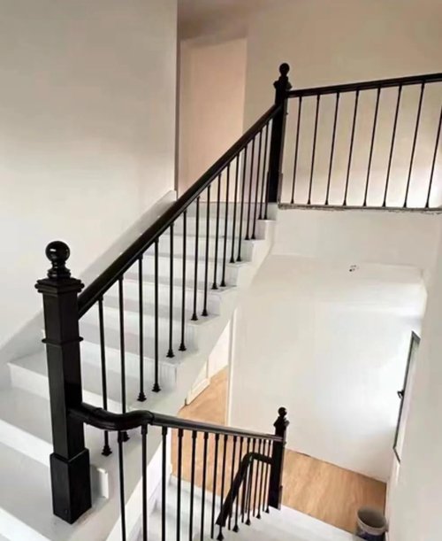 AAQQ Decor 10 Pack Iron Balusters for Staircase Interior Square Hollow Stair Spindles 1/2" Iron Straight Balusters with 20 Swivel Shoes(A01-10)