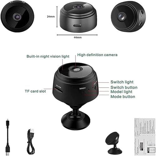 CIKSONT Secret Scope Camera, Secret Scope Security Camera, Secret Scope, Mini Wire-Free Monitor with Night Vision Function, WiFi Camear Outdoor Wireless 1080p HD (Black, 3)