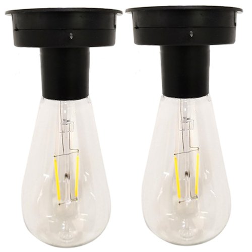2Pcs Solar Light Bulb, 3.4 Inch Waterproof Solar Replacement Lights for Lanterns, Warm White for Outdoor Light Bulb