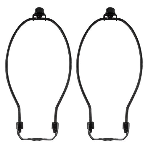 PDETVEO 9Inch Light Antique Lamp Shade Bracket with Removable Saddle, Horn and Other Bracket, 2PCs, Polished Black