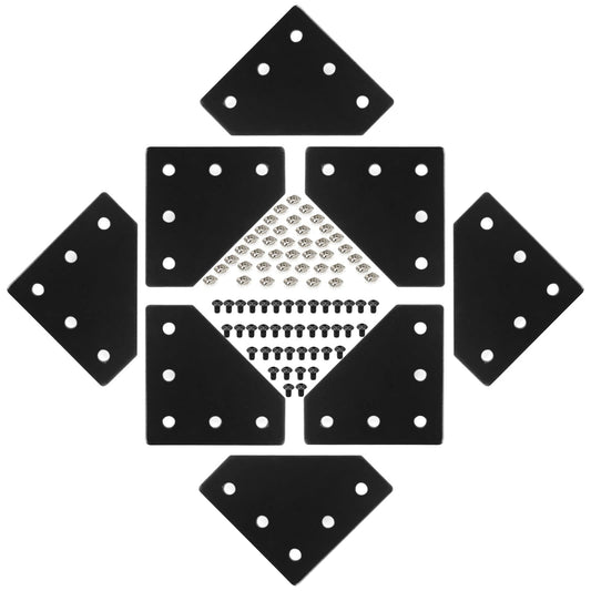 SeekLiny 2020 Aluminum Extrusion Connector Bracket Set Included 8PCS Joint Plates,1Pcs M3 Wrench,40Pcs M5 T-Slot Nuts and 40Pcs M5x8mm Screws for 2020 Series Aluminum Profile 3D Printer Frame