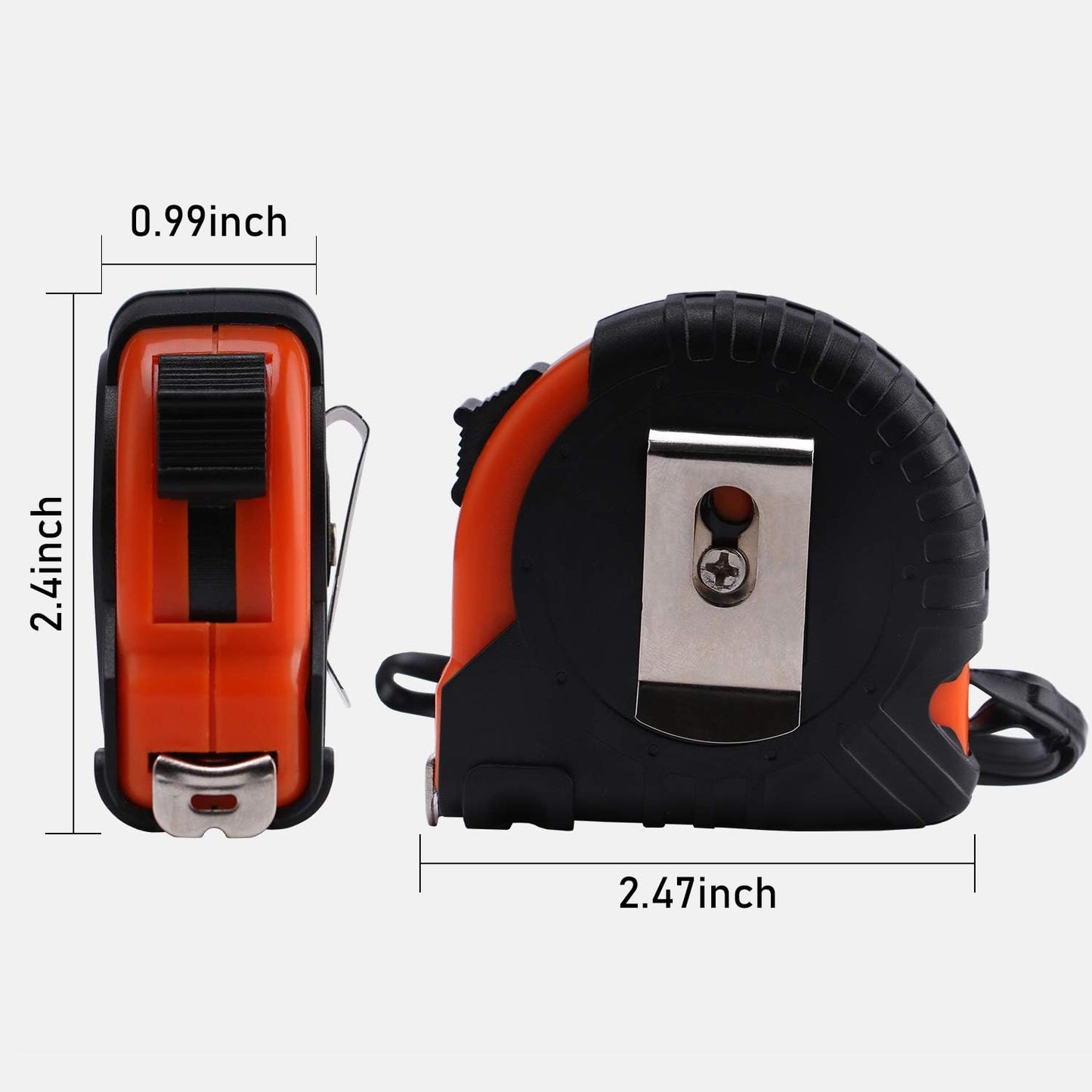 LICHAMP Tape Measure 12 ft, 8 Pack Bulk Easy Read Measuring Tape Retractable with Fractions 1/8, Measurement Tape 12-Foot by 1/2-Inch