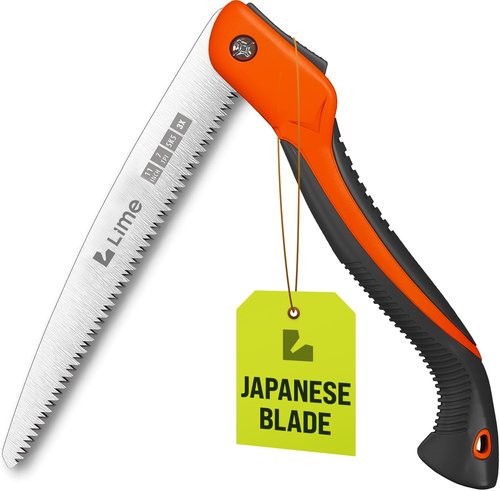 GROWIT Folding saw 11 Inch - Heavy Duty Pruning Saw with Triple-Cut SK5 Blade, 7 TPI Razor Teeth for Tree Trimming, Wood Cutting, Camping, Bushcraft, and Gardening