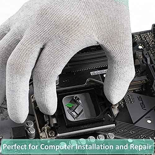 4 Pairs ESD Anti Static Gloves with High Resistance Carbon Fiber - PC Building & Repair (Medium)