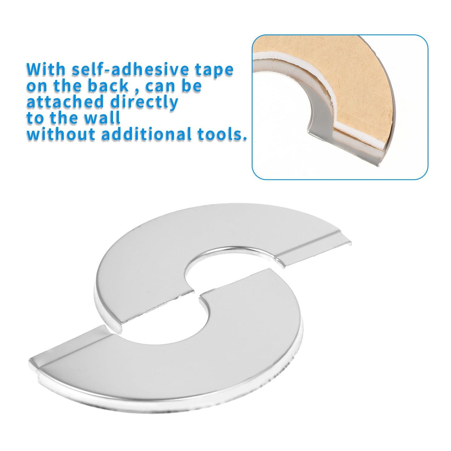 Prasacco 3 Pcs Escutcheon Plate Plumbing Cover Plates Wall Split Flange Stainless Steel Round Pipe Flange Faucet Flange Toilet Flange Escutcheon Ring Flange for 1 Inch Diameter Pipe, White