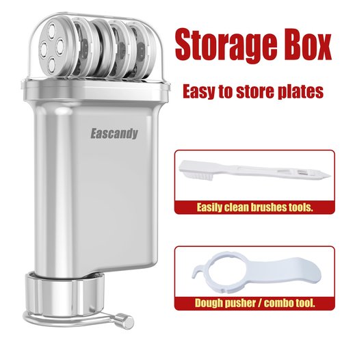 Eascandy Metal Gourmet Pasta Press Attachment for KitchenAid Stand Mixer – Durable Metal Pasta Maker Attachment with 5 Interchangeable Plates for Fresh Homemade Pasta