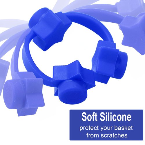 8pcs Air Fryer Silicone Magnets Set, Include 4 Star-Shaped Long Silicone Strip and 4 Star-Shaped Magnet Buckle Air Fryer Accessories for Holding Down Parchment Paper Liners(Blue)