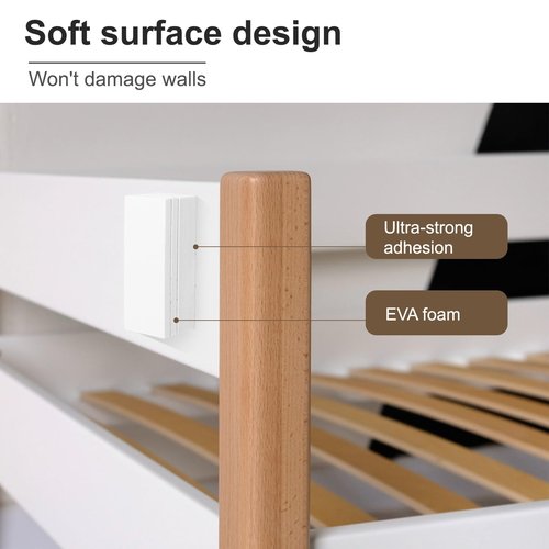 20 PCS Eva Foam Headboard Stoppers for Wall, Anti-Vibration Soundproof Pads for Bed Frame, 10Pcs (15mm Thick)+10Pcs (5mm Thick) Headboard Bumpers, White