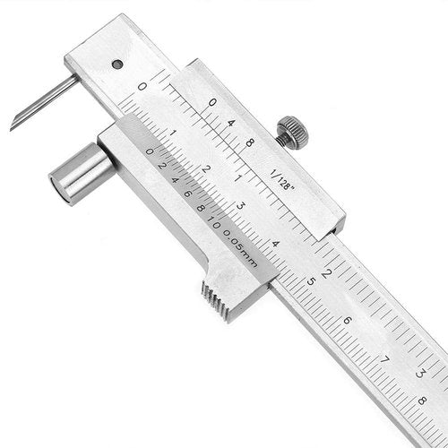 Kodrily 200mm Scribing Caliper, 8in Vernier Calipers, Stainless Steel Parallel Cross Caliper Gauges, Metal Marking Tool with PU Leather Bag for Industry Marking, 1Pcs