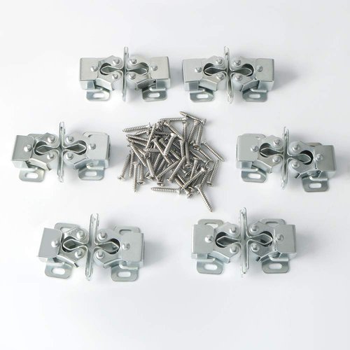 Alise Cabinet Door Latch,Cupboard Closet Doors Catch Closer Double Ball Roller Latches,Cold Rolled Steel Silver CA1000LS-12P(Pack of 12)