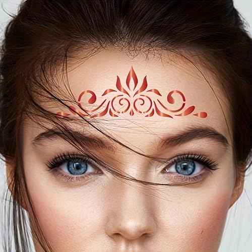 Face Painting Stencils, Reusable Washable Templates, 16 Pieces, Floral and Geometric Designs