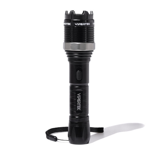 VIPERTEK VTS-T01 Aluminum Stun Gun for Self Defense Rechargeable with LED Flashlight