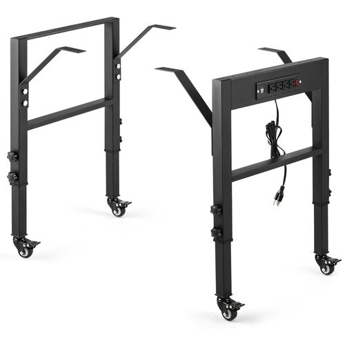 19.6-Inch Depth Workbench Frame, Height Adjustable 28.5" to 33.8",Set of 4 Metal Wheels with Brakes, Heavy Duty Industrial DIY Furniture Legs for Study Des,Cabinet(Wheels)